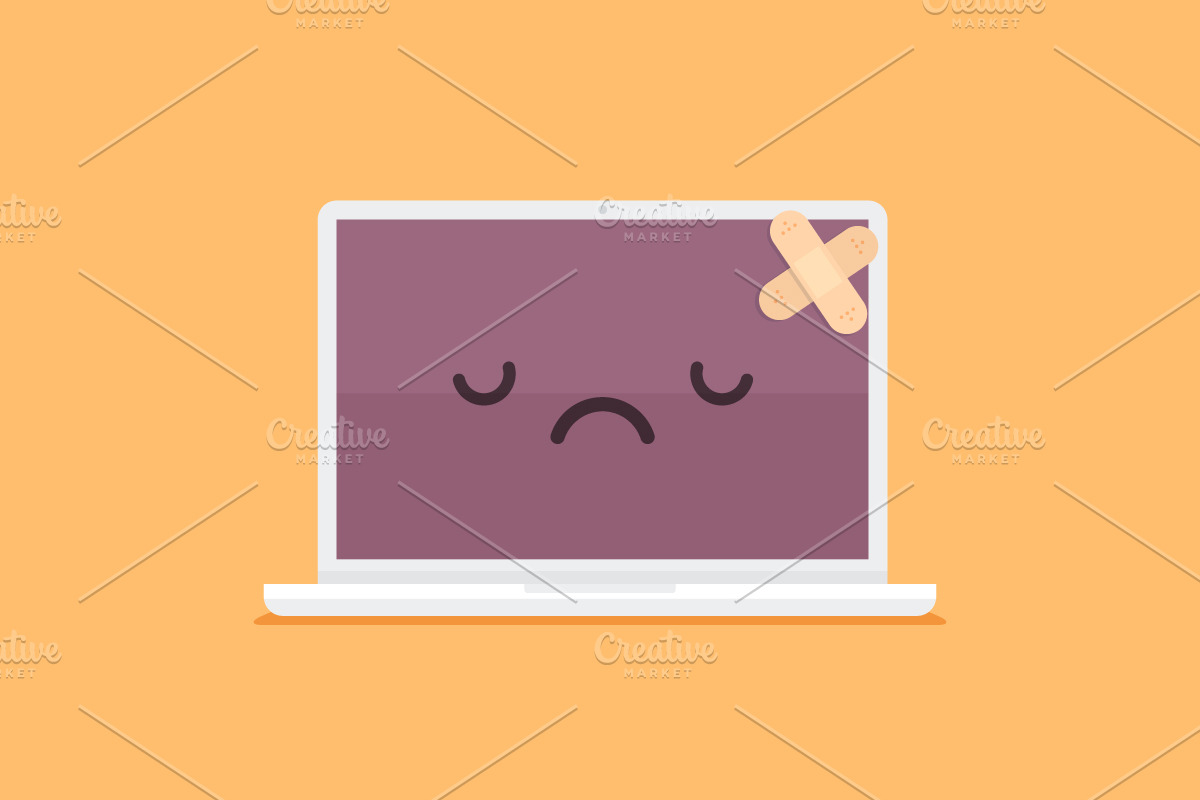 Broken Laptop in Illustrations - product preview 8