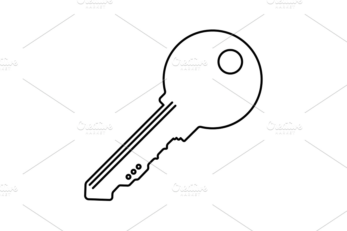 Key Icon. vector illustration black  in Graphics - product preview 8