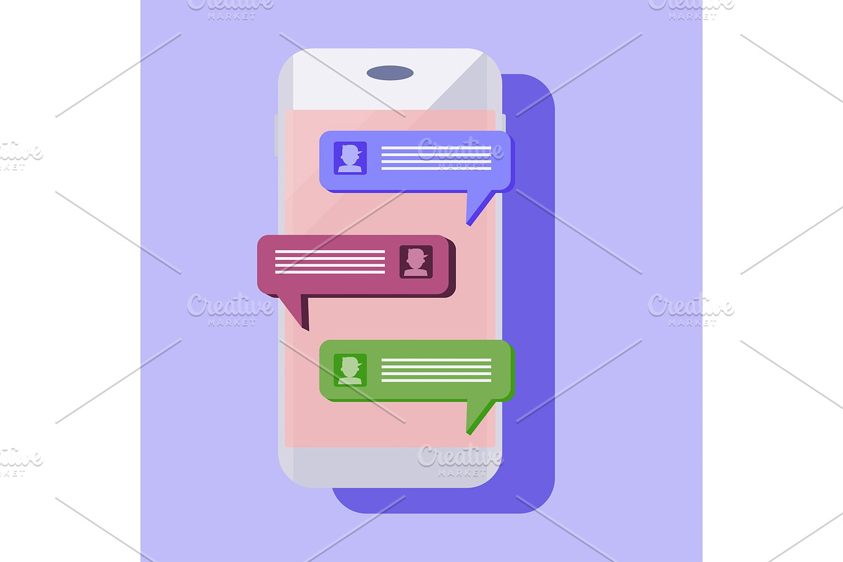 message on white smartphone in Illustrations - product preview 8
