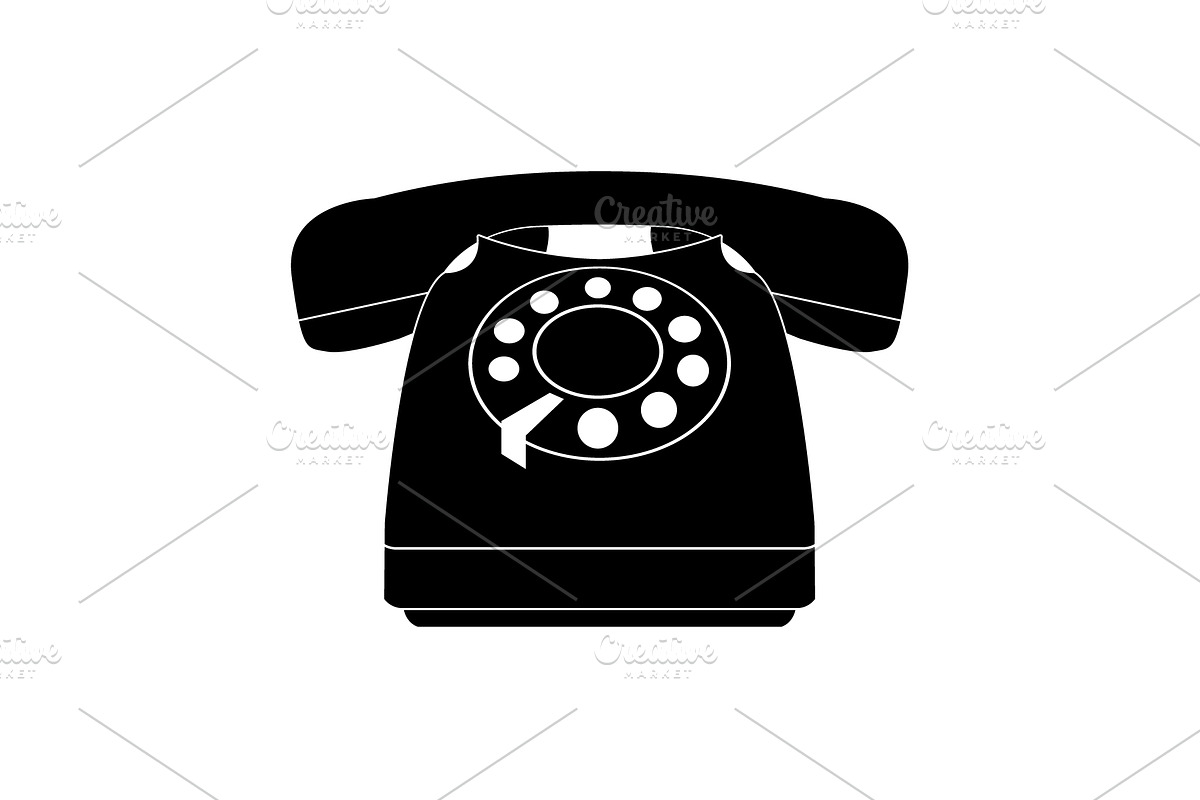 old phone icon. vector illustration  in Graphics - product preview 8