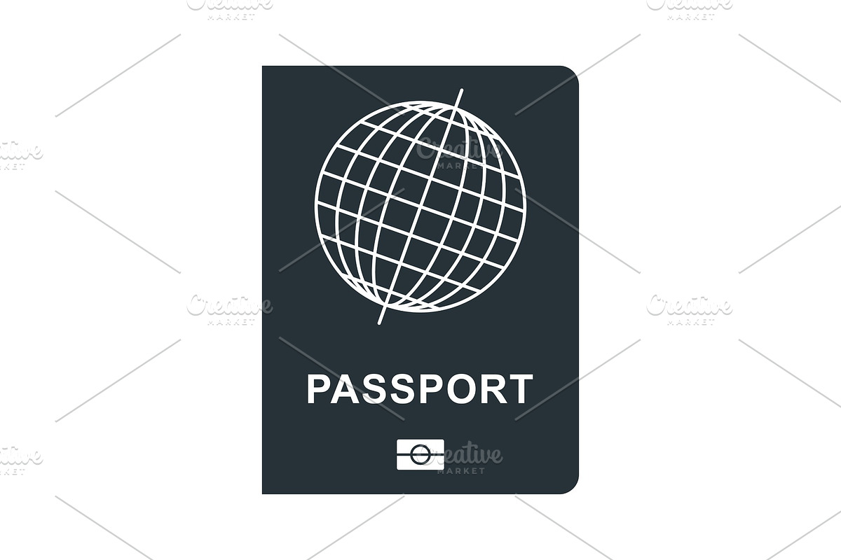 passport black icon in Objects - product preview 8