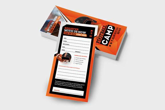 Football Camp DL Card Template in Card Templates - product preview 2