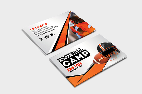 Football Camp Business Card Template in Business Card Templates - product preview 1