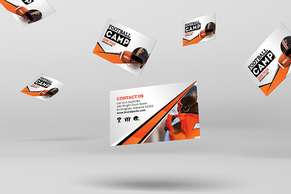 Football Camp Business Card Template in Business Card Templates - product preview 2