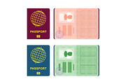 passport cover and spread