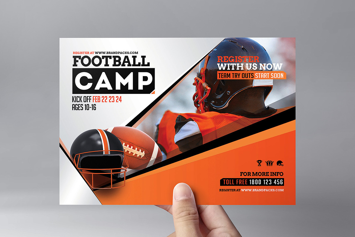 Football Camp Flyer Template in Flyer Templates - product preview 8