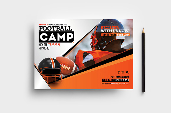 Football Camp Flyer Template in Flyer Templates - product preview 2