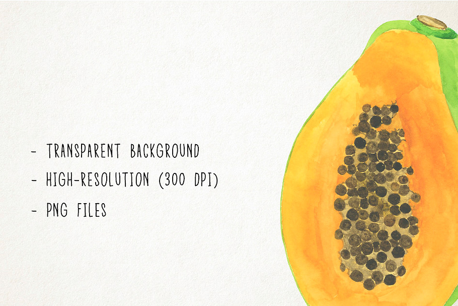 Watercolor Fruits Clipart in Illustrations - product preview 8
