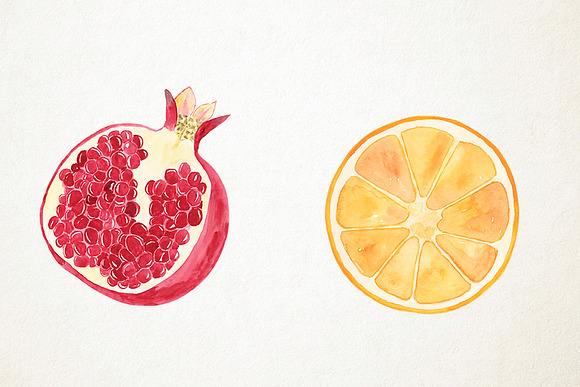 Watercolor Fruits Clipart in Illustrations - product preview 1