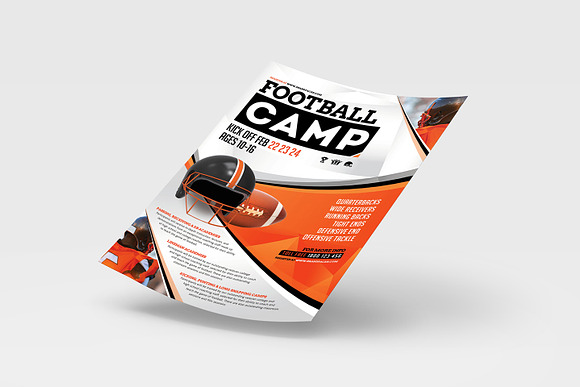 A4 Football Camp Poster Template in Flyer Templates - product preview 3