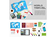world travel card on table poster