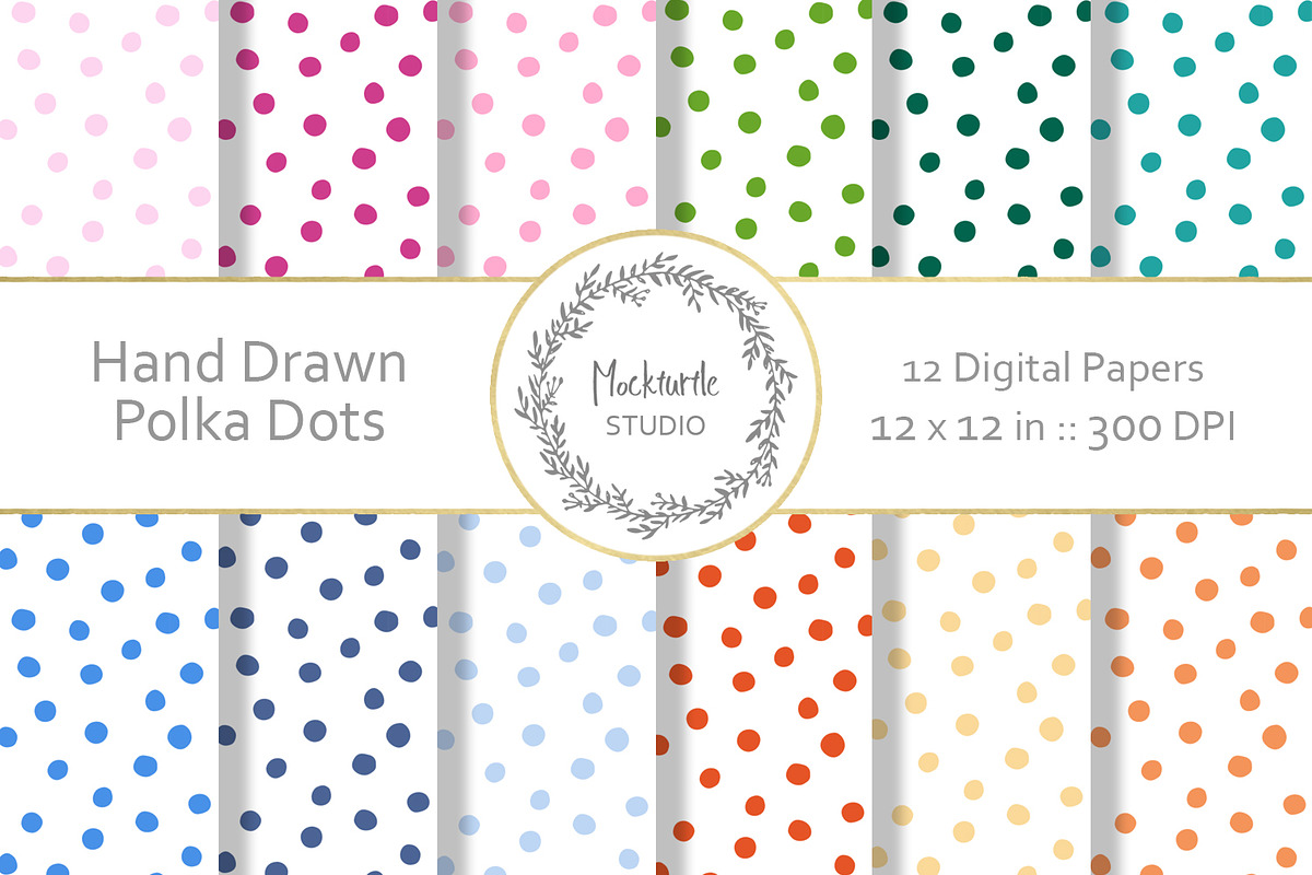 Polka Dot digital paper in Patterns - product preview 8
