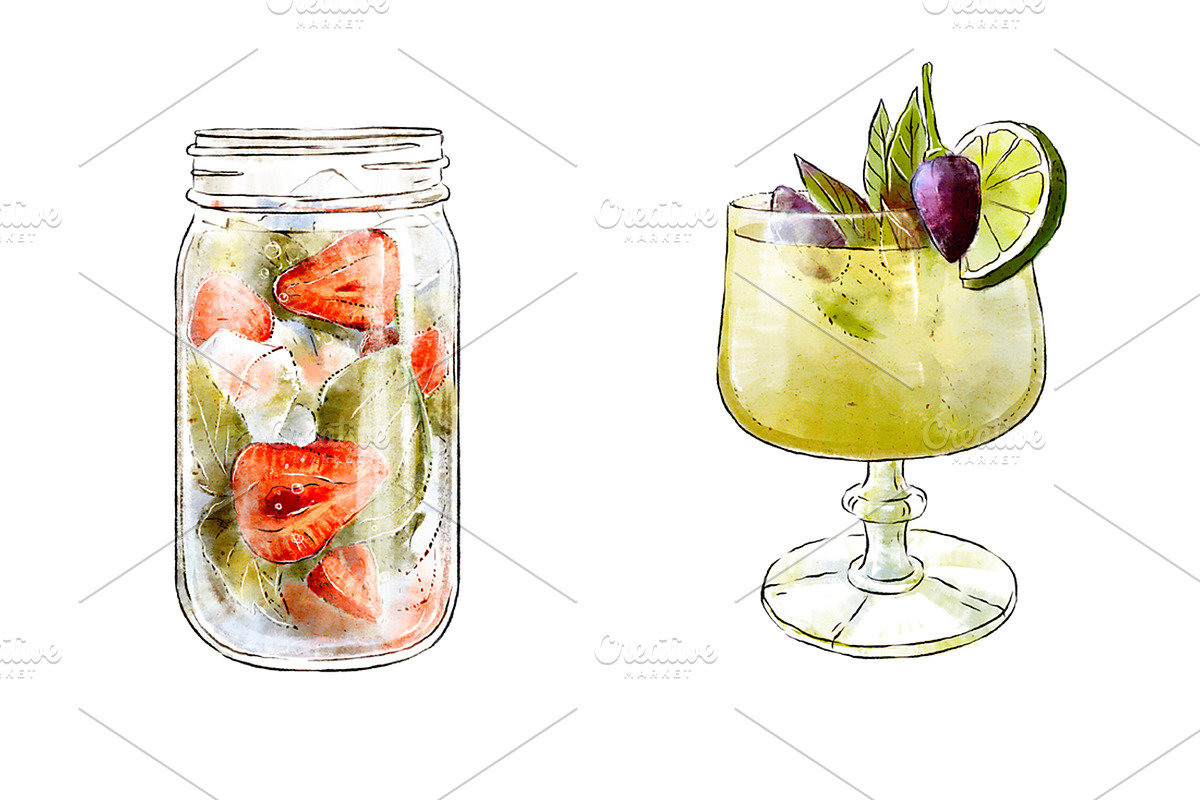 Summer cocktails collection in Illustrations - product preview 8
