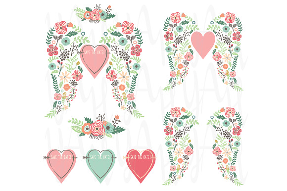 Floral Wedding Elements in Illustrations - product preview 1