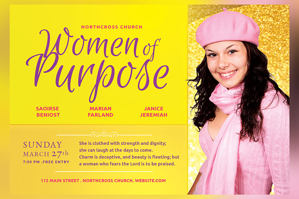 Women of Purpose Church Flyer