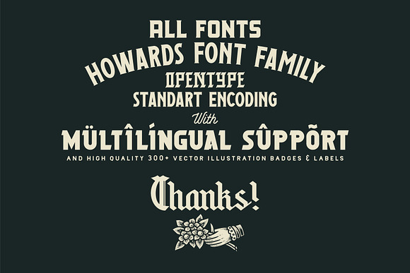 Howards Font Family + Extras in Stamp Fonts - product preview 9