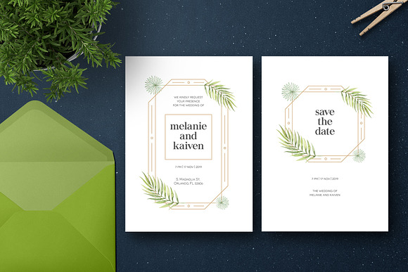 Simple Floral Wedding Invitation Set in Wedding Templates - product preview 1
