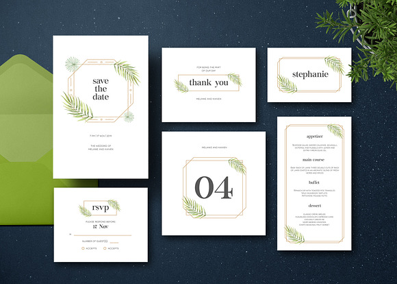 Simple Floral Wedding Invitation Set in Wedding Templates - product preview 2