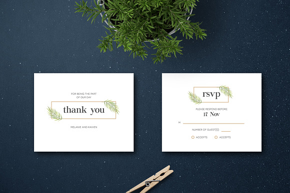 Simple Floral Wedding Invitation Set in Wedding Templates - product preview 3