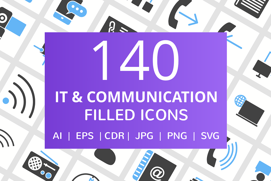 140 IT & Communication Filled Icons in Graphics - product preview 8