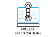project specifications thin line icon, sign, symbol, illustation, linear concept, vector 