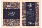 Vector doodle theatre elements card, flyer or brochure template
