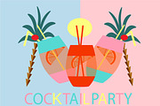 Cocktail party background with palm 