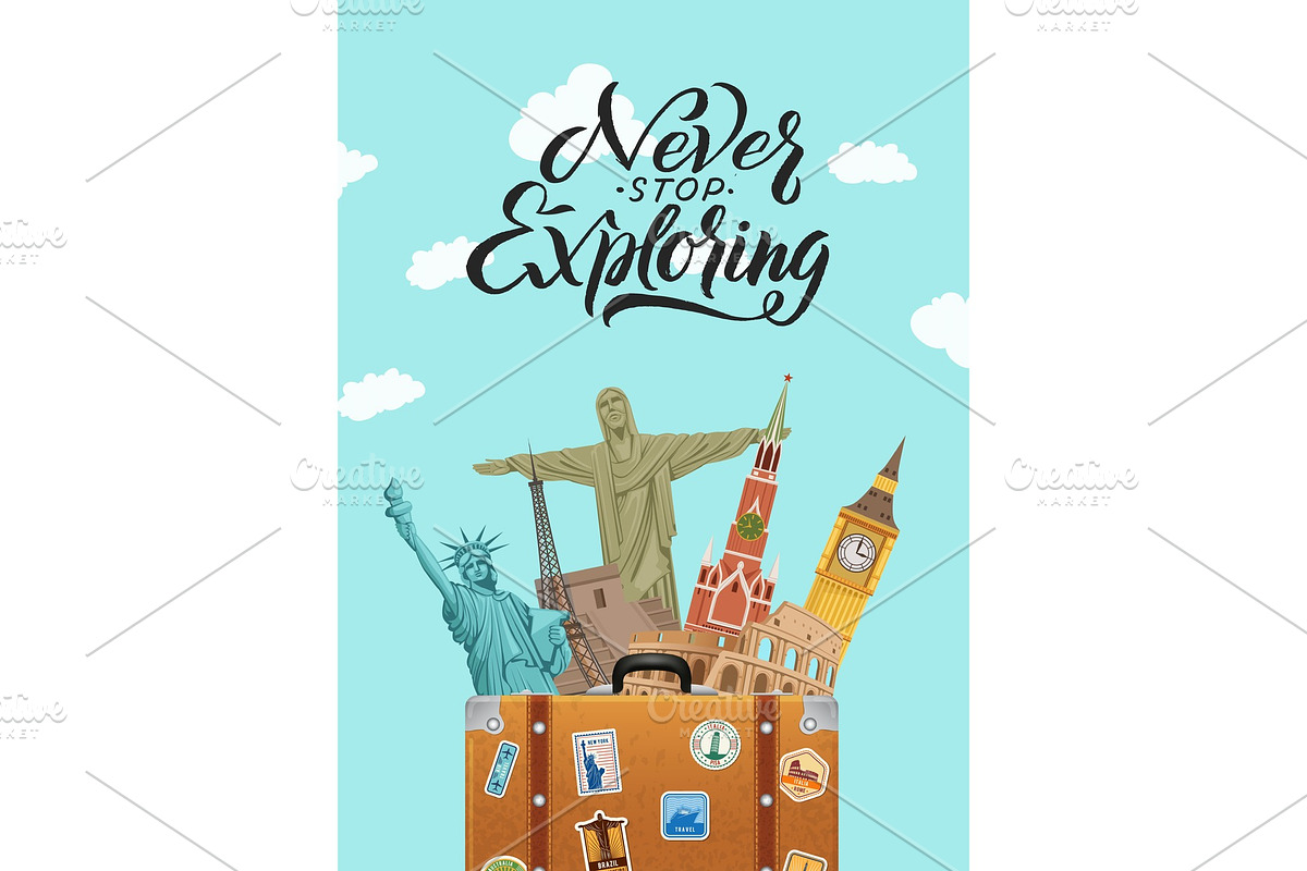 Vector concept illustration with worldwide sights in Graphics - product preview 8