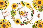 Floral Bicycle-Sunflower clipart