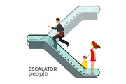 Escalator moving staircase consisting of endlessly circulating steps