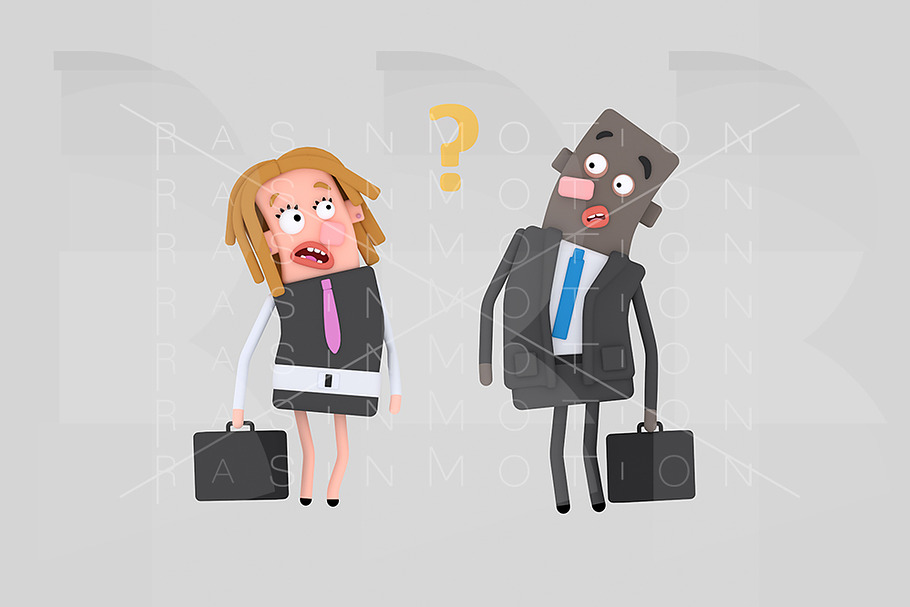 Worried business couple thinking  in Illustrations - product preview 8