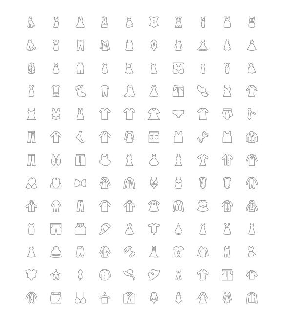 125+ Flat Clothes Icons in Graphics - product preview 3