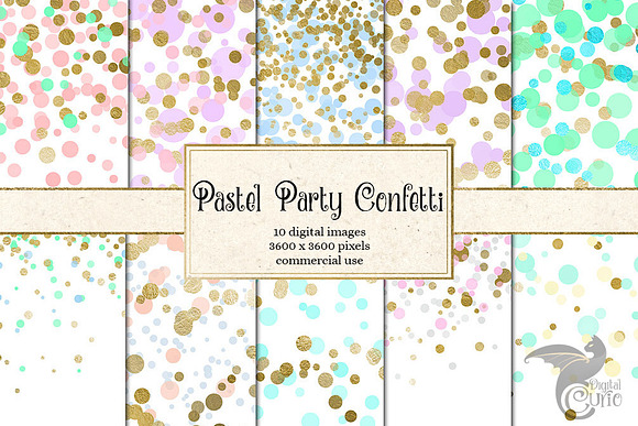 Pastel Party Confetti Backgrounds in Textures - product preview 1