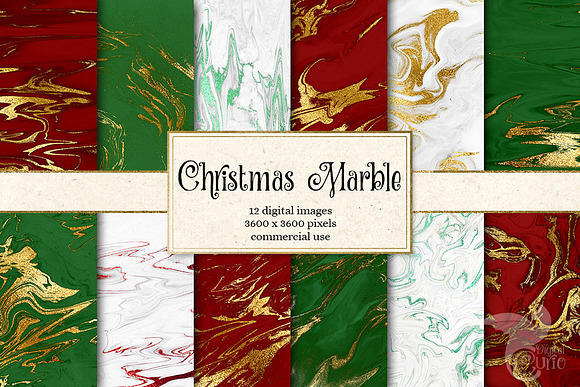 Christmas Marble Digital Paper in Textures - product preview 2