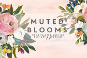 Acrylic Clip Art Kit  - Muted Blooms