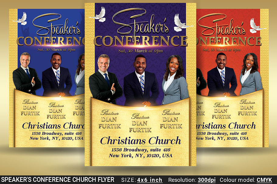 Speaker's Conference Church Flyer in Flyer Templates - product preview 8