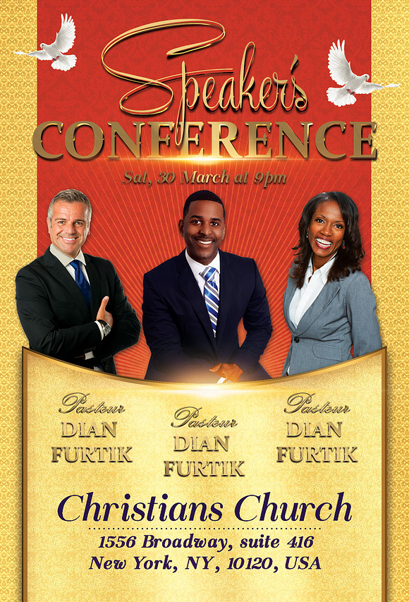 Speaker's Conference Church Flyer in Flyer Templates - product preview 2