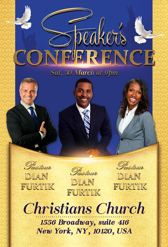 Speaker's Conference Church Flyer in Flyer Templates - product preview 3