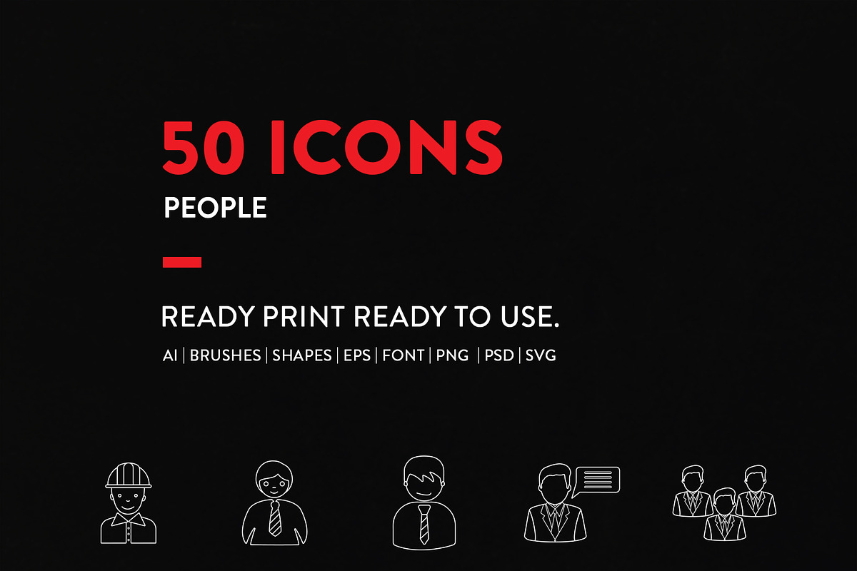 Line Icons People Set in Graphics - product preview 8