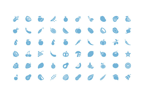 50+ Fruit and Vegetable Icons in Graphics - product preview 2