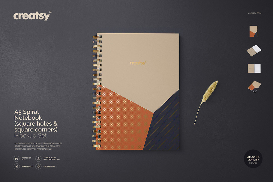 A5 Spiral Notebook Mockup Set in Print Mockups - product preview 8