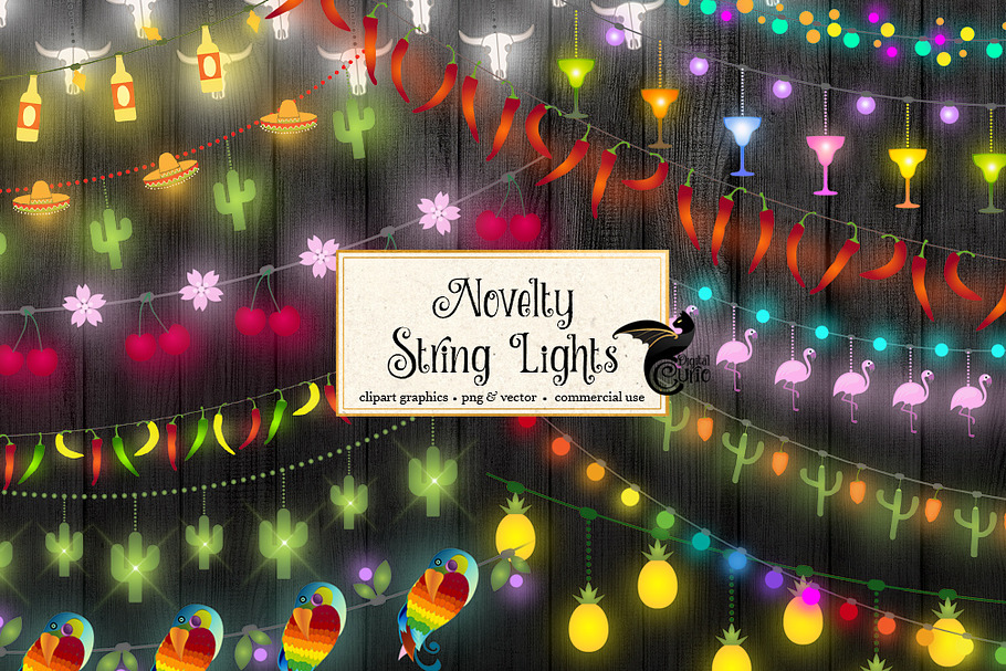 Novelty String Lights Vector Clipart