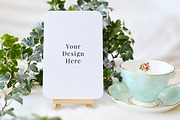 Rounded Card Ivy & Teacup Mockup