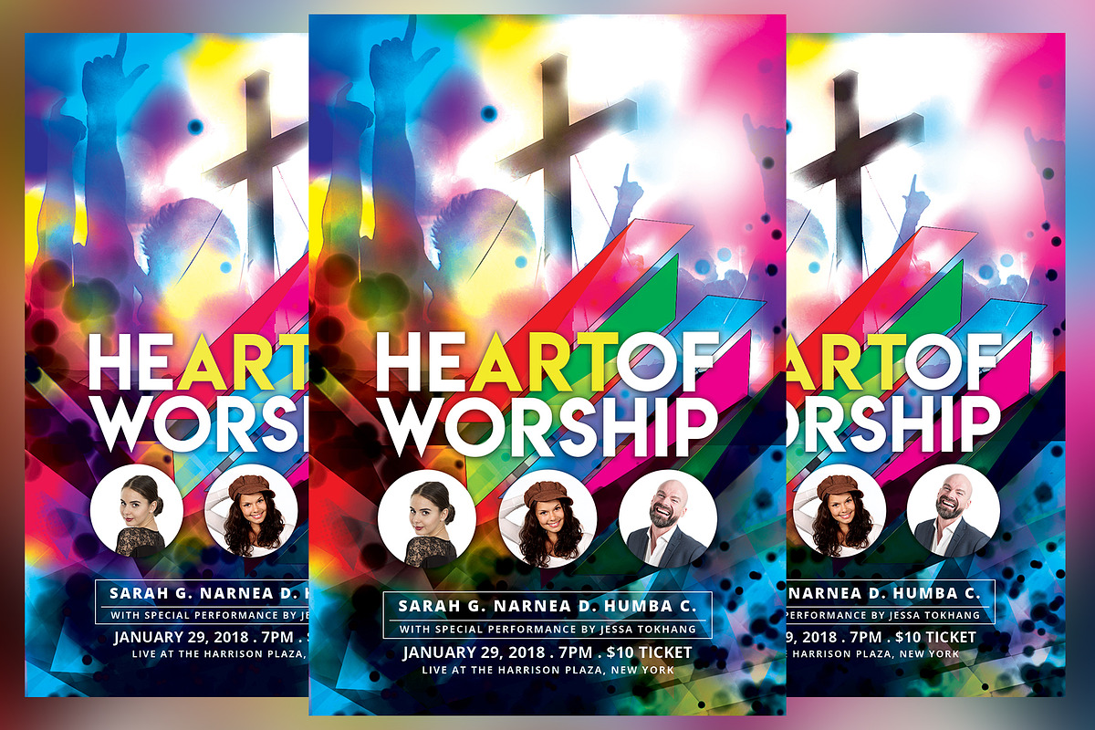 Heart of Worship Church Event Flyer in Flyer Templates - product preview 8