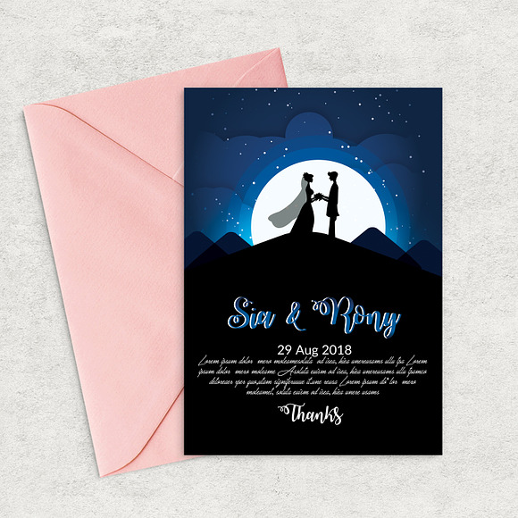 Moon Light Wedding Invite Template in Wedding Templates - product preview 2