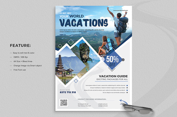 Travel & Vacation Flyer in Flyer Templates - product preview 2