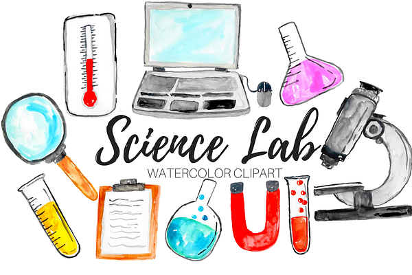 Watercolor Science Clipart