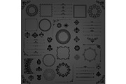 Vintage Set of Vector Horizontal, Square and Round Elements