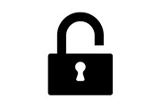 open lock icon, vector illustration 