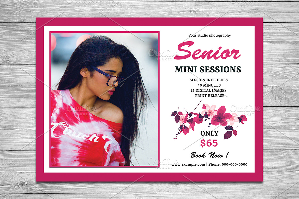 Senior Mini Session Template V795 in Flyer Templates - product preview 8